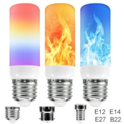 LED-flamlampa - eldeffektslampa - 3 lägen - 5W - E27 - E12 - E14 - B22