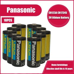 Panasonic - litiumbatteri - CR123A - 1400 mAh - 3V - 10 stycken