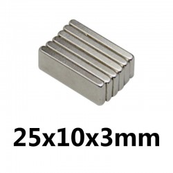 N35 - neodymmagnet - starkt rektangelblock - 25mm * 10mm * 3mm