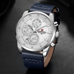 NAVIFORCE - fashionable Quartz watch - leather strap - waterproof - whiteWatches