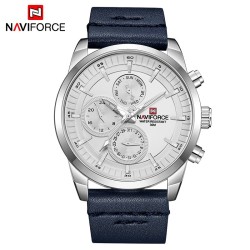 NAVIFORCE - fashionable Quartz watch - leather strap - waterproof - whiteWatches