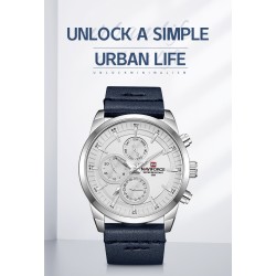 NAVIFORCE - fashionable Quartz watch - leather strap - waterproof - gold / whiteWatches