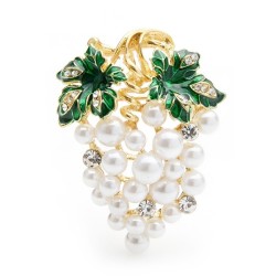 White grapes brooch - with crystals / pearlsBrooches