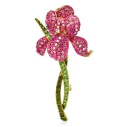 Crystal orchid flower - elegant broochBrooches