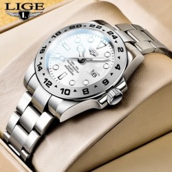 LIGE - stainless steel Quartz watch - waterproof - whiteWatches