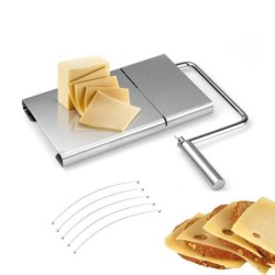 Multifunktionell skivare - ost / möte / grönsaker - med 5 skärtrådar - rostfritt stål