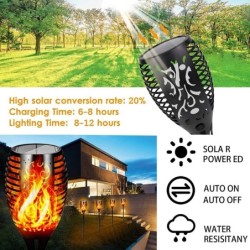 LED solcellslampa - ficklampa med flimrande ljus - vattentät
