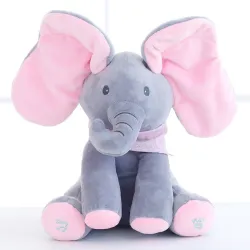 Elektrisk plyschelefant - med ljud/rörelse