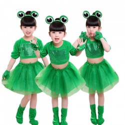 Liten grön groda - kostym för flickor / pojkar - set
