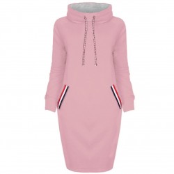 Elegant knälång klänning - med polotröja