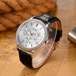 OUKESHI - Quartz stainless steel watch - leather braceletWatches