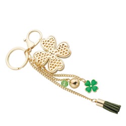 Lucky four leaves clover - crystal keychainKeyrings