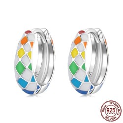 Rainbow hoop örhängen - 925 sterling silver