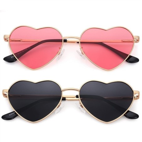 Hjärtformade solglasögon - metallbåge - UV400