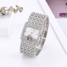 Elegant Quartz klocka - brett kristallarmband