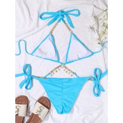 Sexig bikini set - med kristall / metall dekorationer