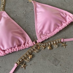 Sexig bikini set - med kristall / metall dekorationer