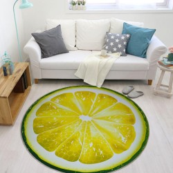 Dekorativ rund matta - fruktmönster - citron