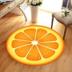 Dekorativ rund matta - fruktmönster - apelsin
