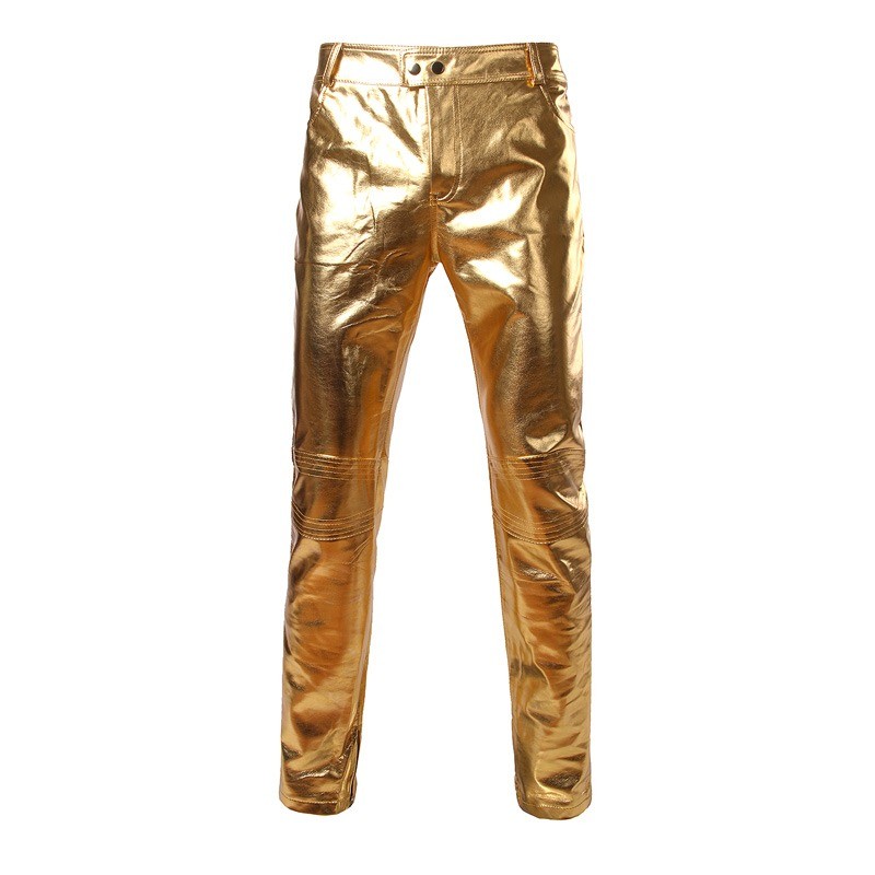 Fashionable shiny metallic pantsPants