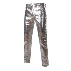 Fashionabla glänsande metalliska byxor