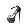 Sexy high heel transparent pumps - with rivetsHigh heels