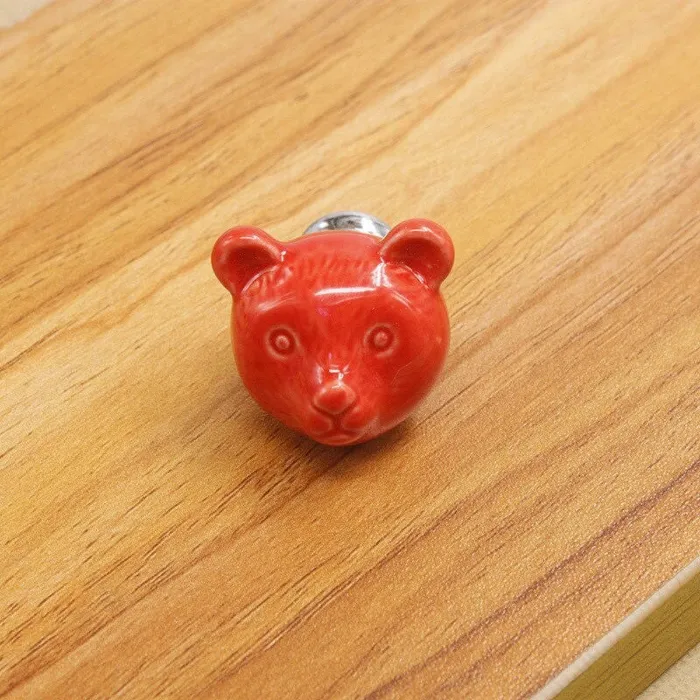 3D keramisk björn - möbelhandtag - knoppar