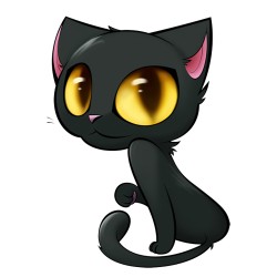 Storögd svart katt - bilklistermärke