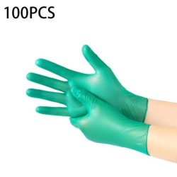 Engångshandskar av nitril - multifunktion - vattentät - grön - 100 st