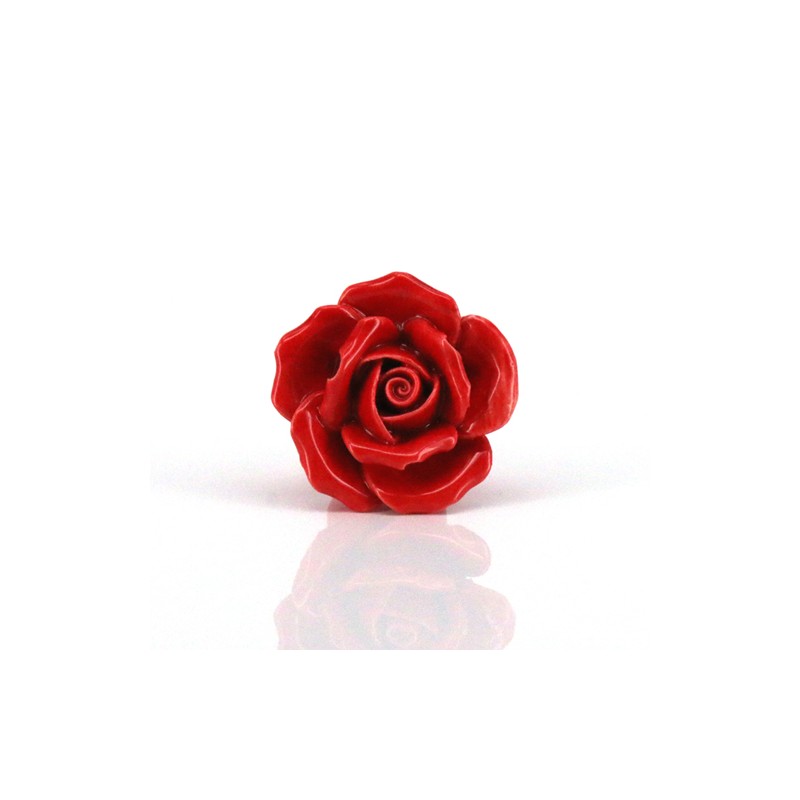 Keramiska möbelhandtag - rosformade knoppar - 10 st