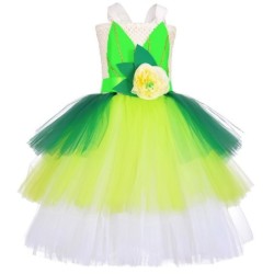 Fairy kostym - grön klänning - med vingar