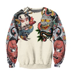 Japansk kultur - masktatuering tryckt - sweatshirt