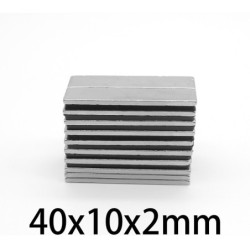 N35 - neodymmagnet - starkt rektangulärt block - 40mm * 10mm * 2mm