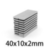 N35 - neodymmagnet - starkt rektangulärt block - 40mm * 10mm * 2mm