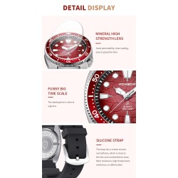 LIGE - stainless steel Quartz watch - waterproof - silicone strap - greenWatches