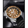 LIGE - stainless steel Quartz watch - waterproof - silicone strap - brownWatches