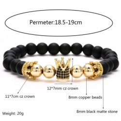 Black beaded bracelet - decorative crown / ballsBracelets