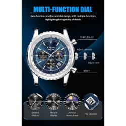 LIGE - luxury Quartz watch - luminous - stainless steel - waterproof - blackWatches
