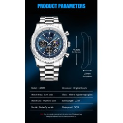 LIGE - luxury stainless steel Quartz watch - luminous - leather strap - waterproof - rose gold / blackWatches