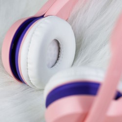 Glödande kattöron hörlurar - trådbundna headset - med mikrofon