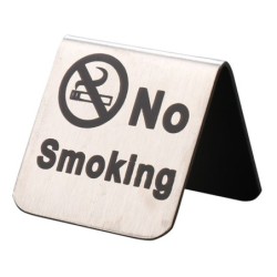 Dubbelsidig skylt - Rökning förbjuden - rostfritt stål