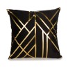 Dekorativt kuddfodral - gyllene löv / geometriskt mönster - 45cm * 45cm