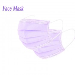 Engångs ansikts-/munmasker - 3 lager - antidamm - antibakteriell - lila