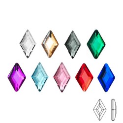 Flerfärgad kristallrombus - nageldekoration - 20 st