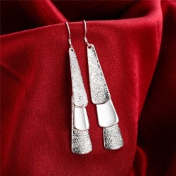 Eleganta silverörhängen - frostade trädblad