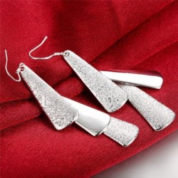 Eleganta silverörhängen - frostade trädblad