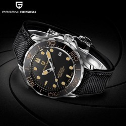 PAGANI DESIGN - fashion automatic watch - nylon strap - blackWatches