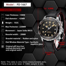 PAGANI DESIGN - modeautomatisk klocka - nylonarmband - svart
