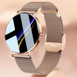 Elegant Smart Watch - ultratunn - 1,36" - AMOLED - HD-skärm - vattentät - nätband i rostfritt stål