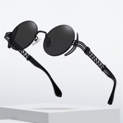 Runda solglasögon i Steampunk-stil - metallbåge - UV400